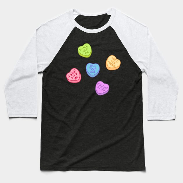 onversation Hearts - Disfuctional Sticker Pack - Valentines Day Baseball T-Shirt by NOSSIKKO